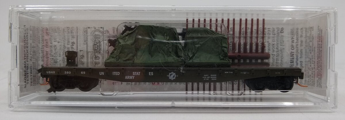 Micro-Trains 04500180 N US Army 50' Fishbelly Side Flatcar w/ Load #38065 LN/Box