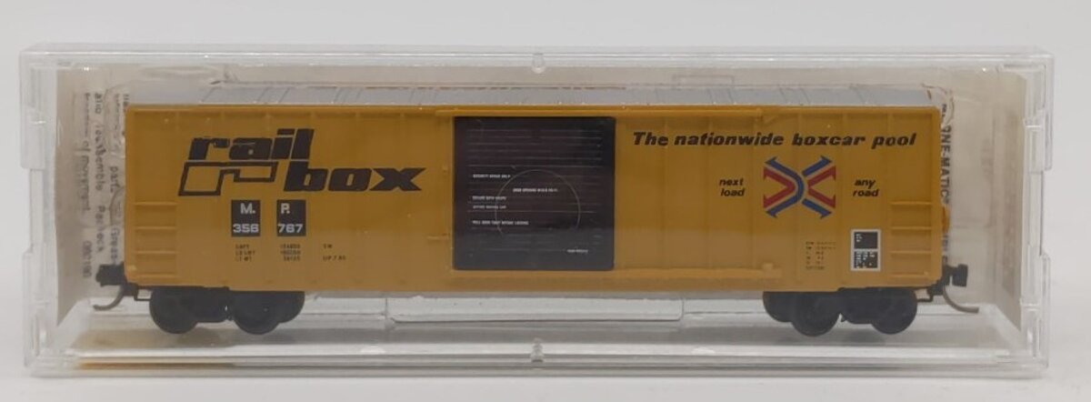 Micro-Trains 02500500 N MP "Railbox" 50' Rib Side Boxcar w/o Roofwalk #356767 LN/Box