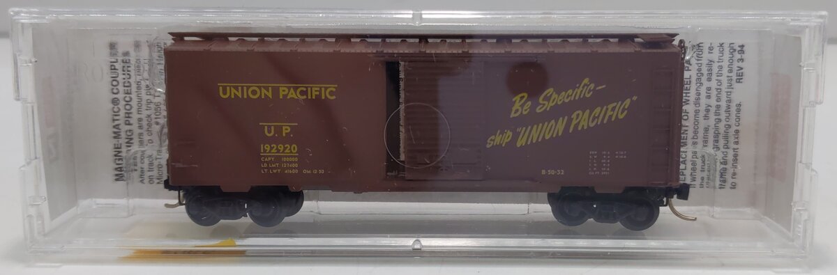 Micro-Trains 02000620 N Union Pacific 40' Standard Single Door Boxcar #192920