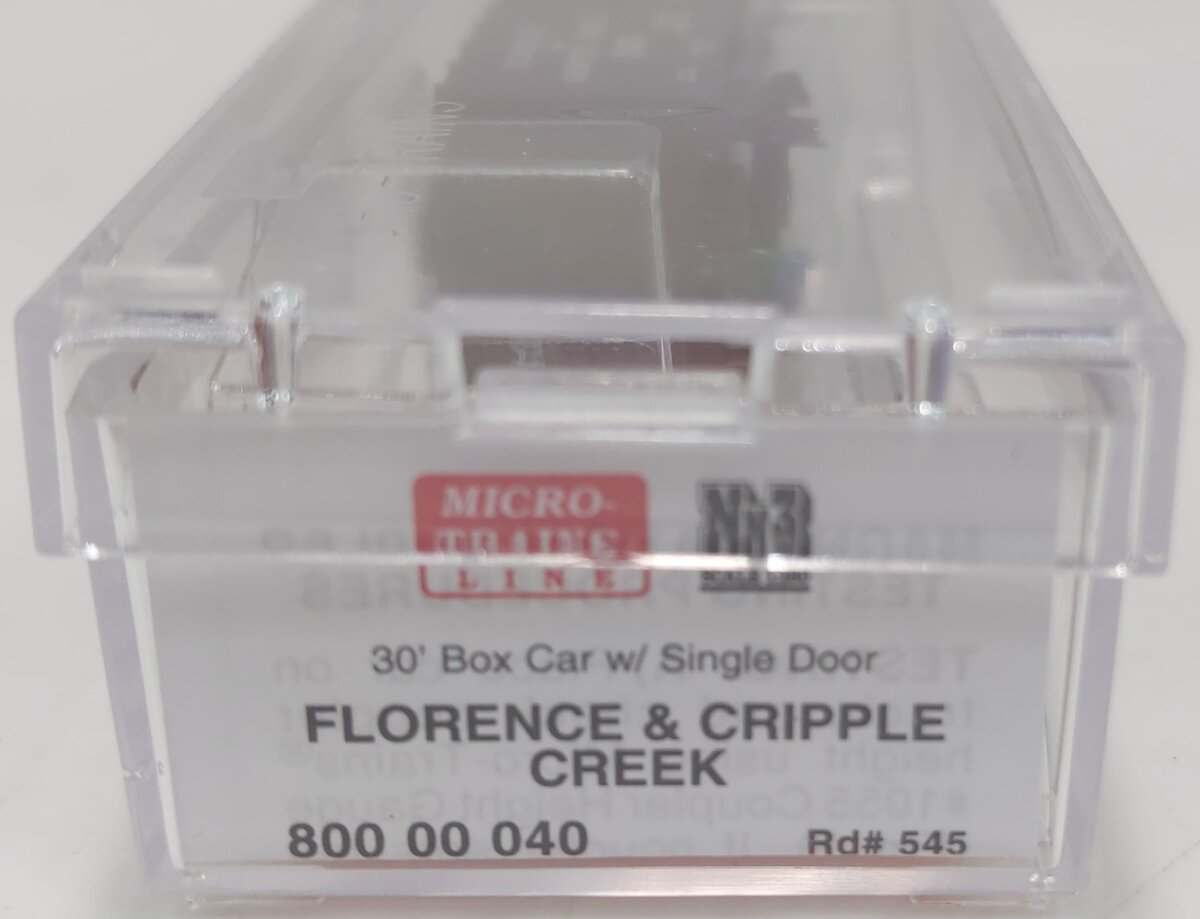 Micro-Trains 80000040 Nn3 Florence & Cripple Creek 30' SD Boxcar #545 LN/Box