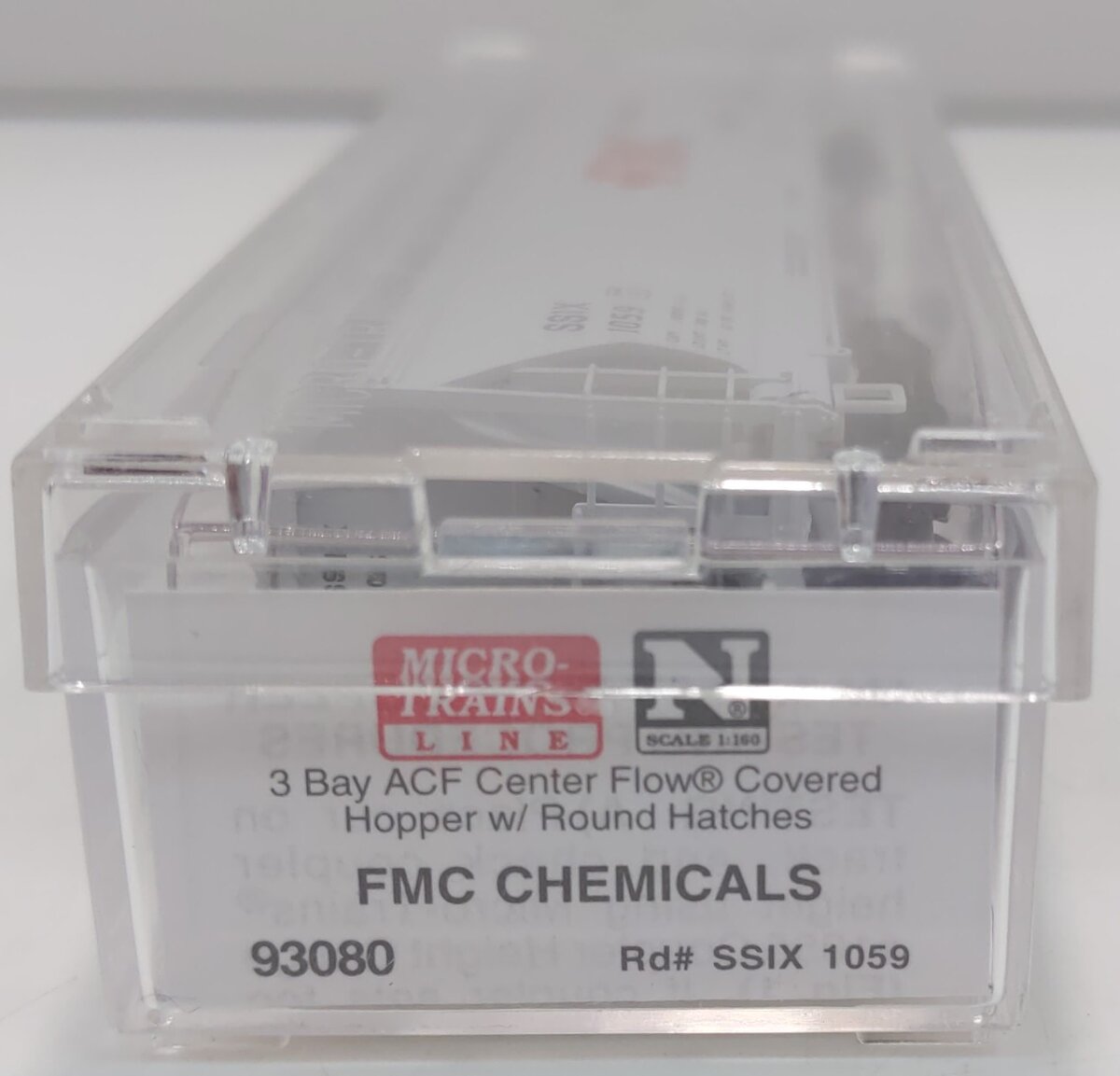 Micro-Trains 09300080 N FMC Chemicals 3-Bay ACF Center Flow Covered Hopper #1059 LN/Box