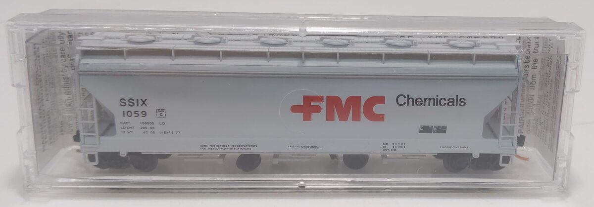 Micro-Trains 09300080 N FMC Chemicals 3-Bay ACF Center Flow Covered Hopper #1059 LN/Box