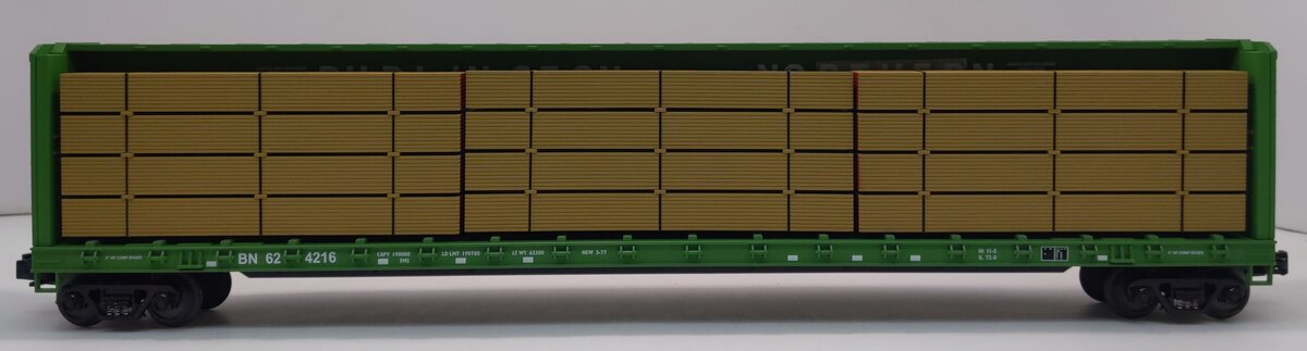 MTH 20-90014B O Gauge Burlington Northern Flatcar w/Lumber LN/Box