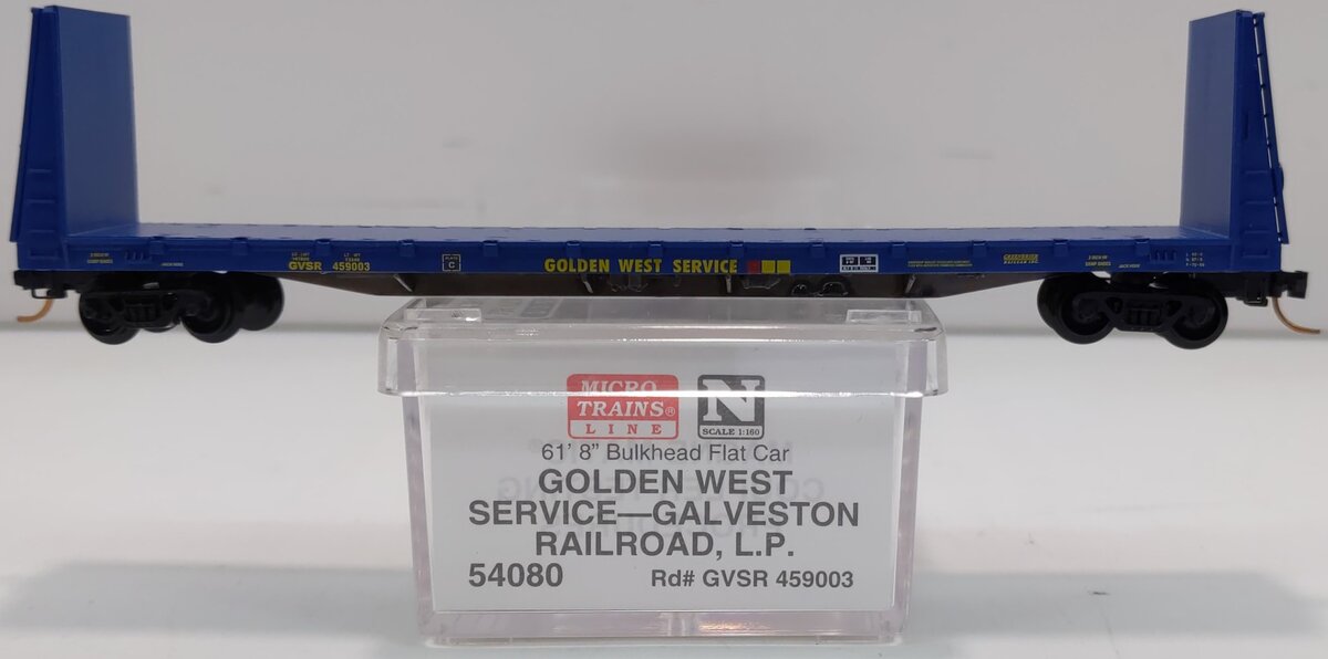 Micro-Trains 05400080 N Golden West Service 61' Bulkhead Flatcar #459003 LN/Box