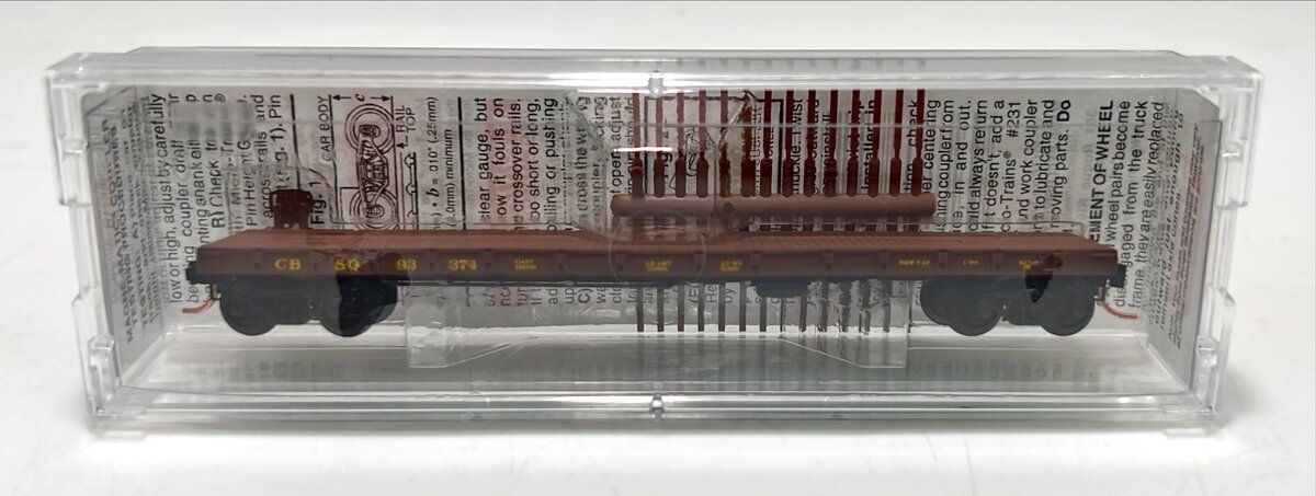 Micro-Trains 04400090 N CB&Q 50' Straight Side Flatcar #93374