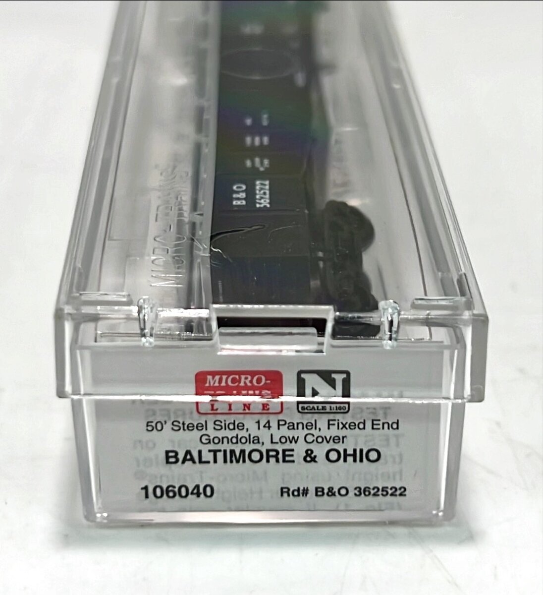 Micro-Trains 10600040 N B&O 50' 14 Panel Steel Side Gondola w/Cover #362522 LN/Box