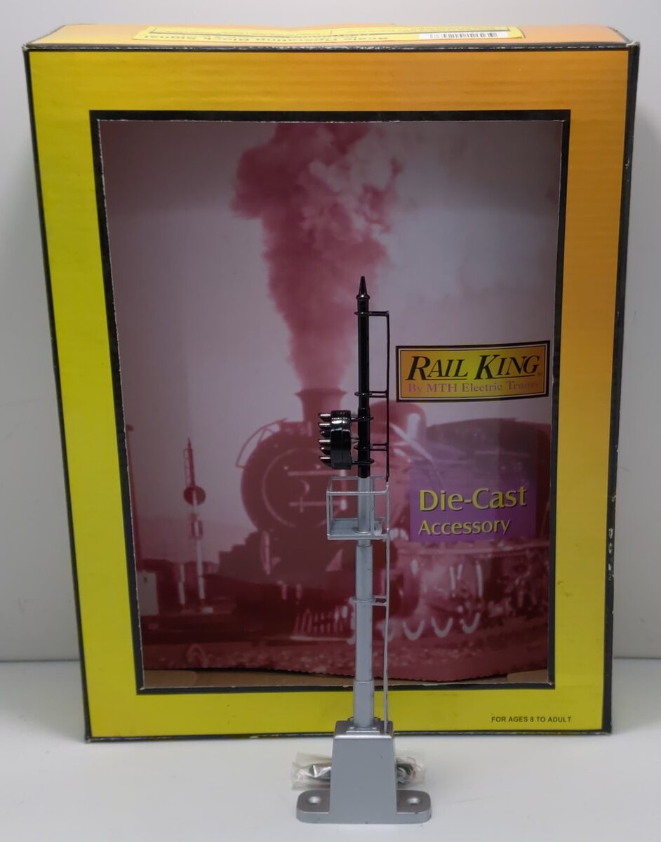 MTH 30-11005 O Gauge Silver & Black Operating Block Signal LN/Box