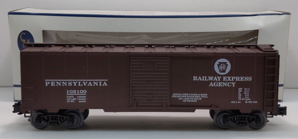 Crown Model Products 100 PRR B-136 REA Express Scheme Boxcar #102100 (3-Rail) EX