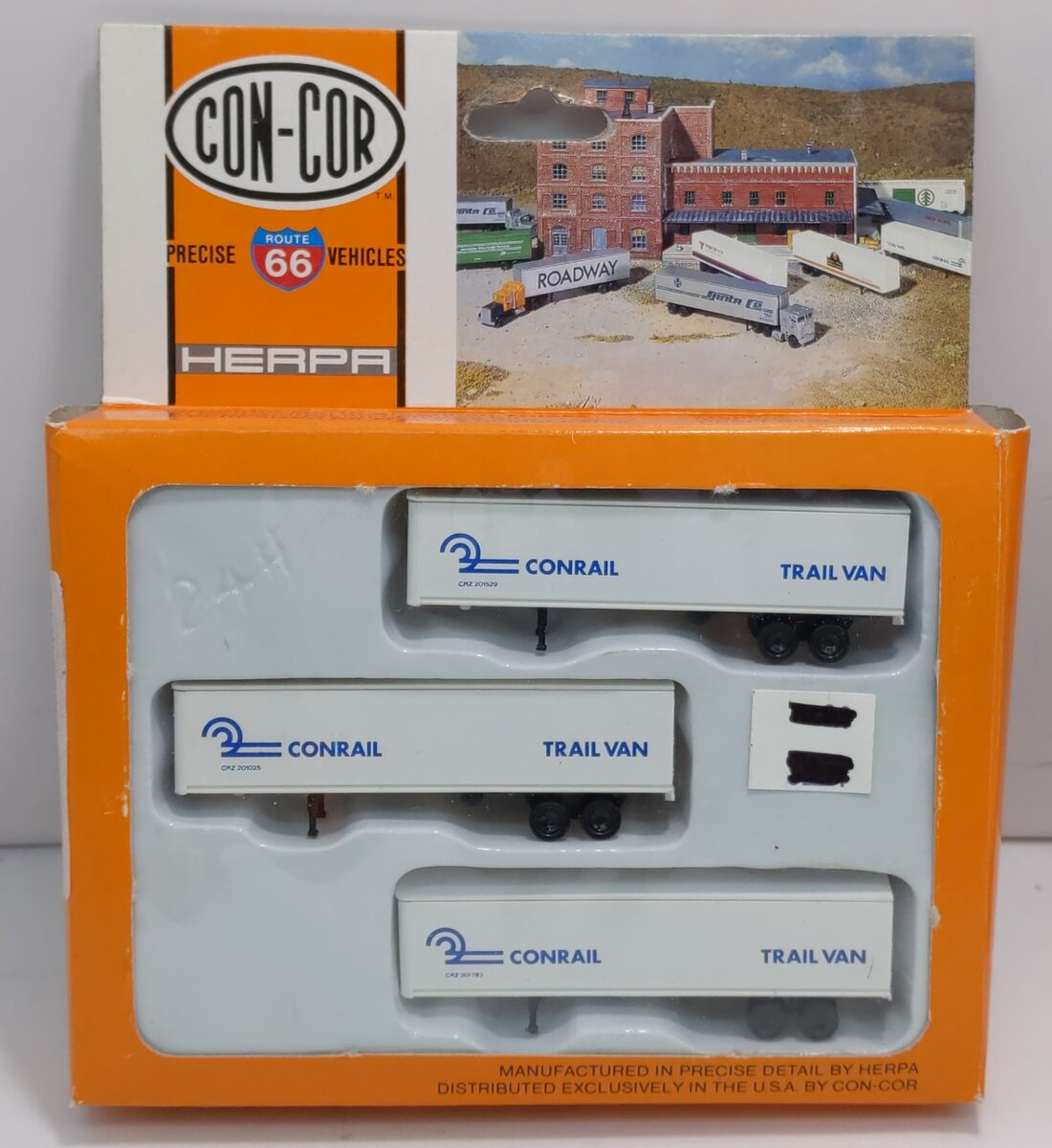 Con-Cor 0004-005103 HO Scale 1:87 Conrail 40' Piggyback Box Trailer (Pack of 3)