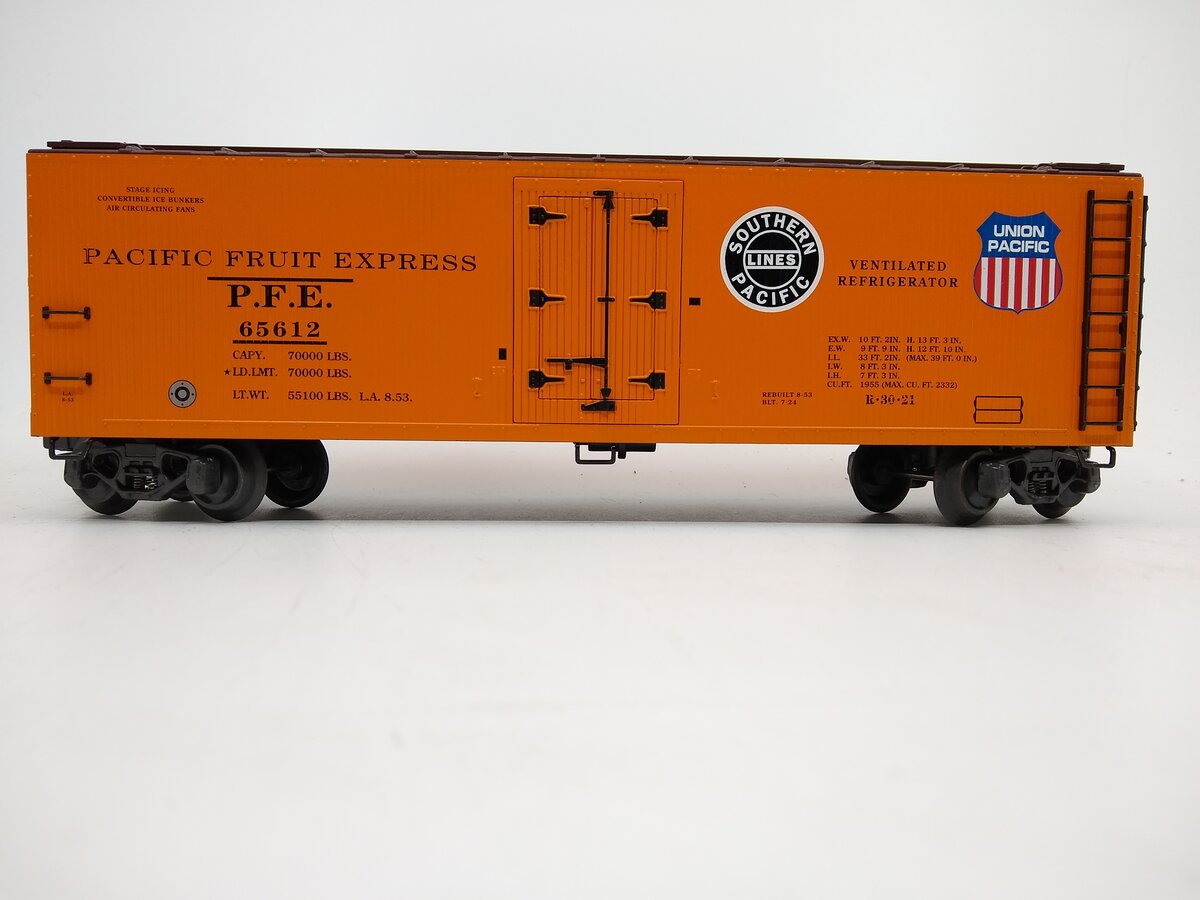 K-Line K762-2118 O Gauge PFE Woodside Reefer Car #65612 LN/Box