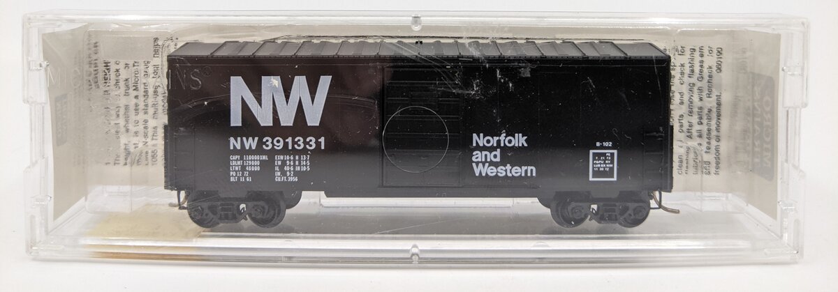 Micro-Trains 02400030 N Scale N&W 40' Standard Single Door Boxcar #391331