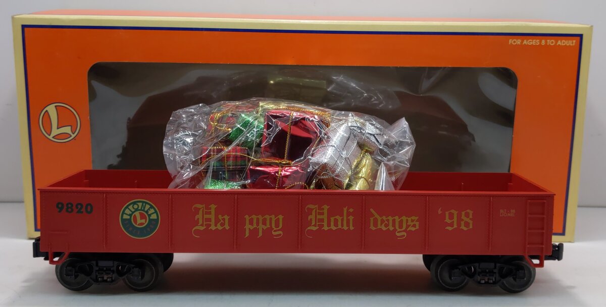 Lionel 6-19438 Standard O Gauge Christmas Gondola #9820 LN/Box