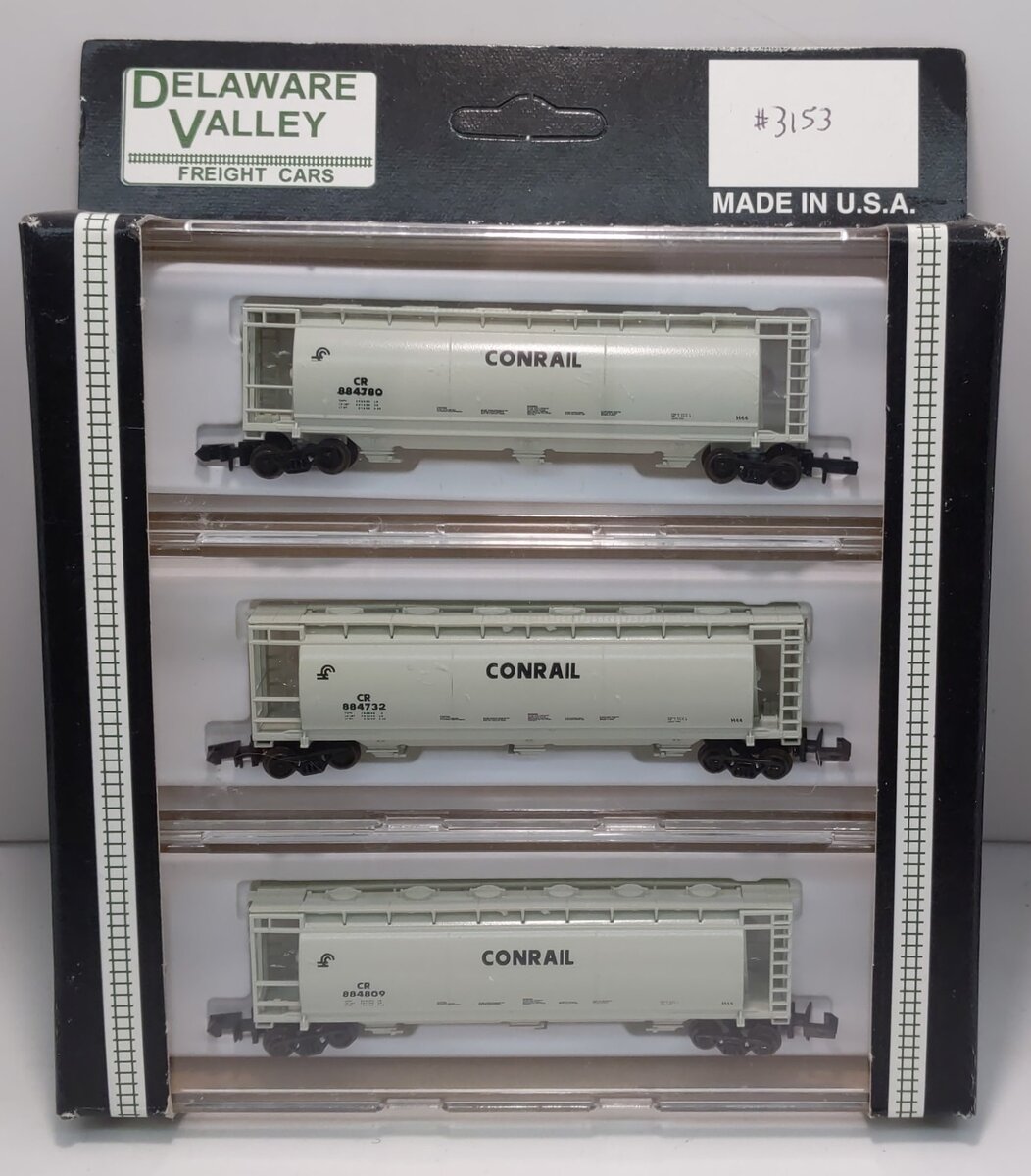 Delaware Valley 3153 N Conrail 3-Bay Cylindrical Hopper (Pack of 3) LN/Box