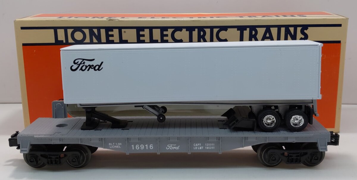Lionel 6-16916 O Gauge Ford Flatcar with Trailer NIB