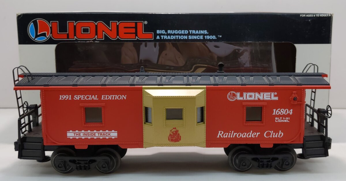 Lionel 6-16804 O Gauge Lionel Railroader Club Bay Window Caboose #16804 NIB
