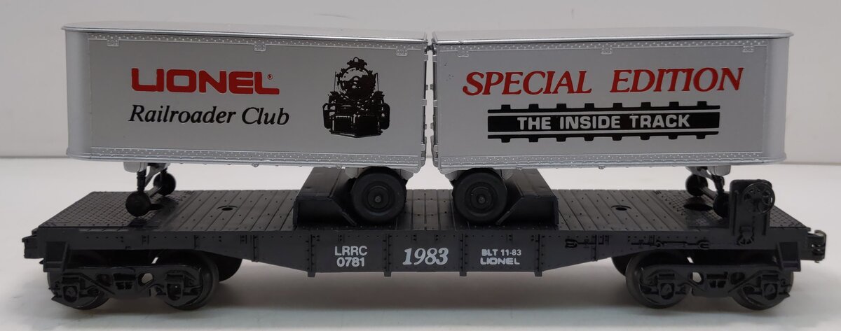 Lionel 6-0781 O Gauge LRRC Flatcar with 2 Vans NIB