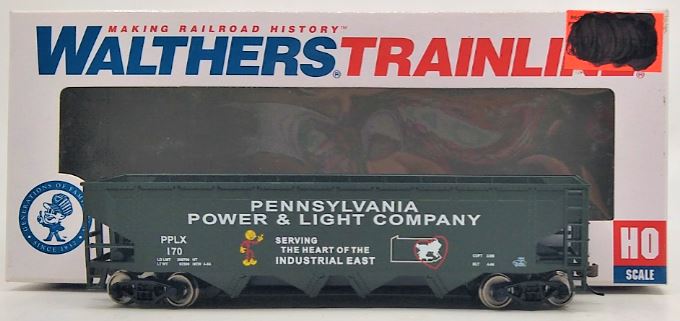 Walthers 931-1659 HO Pennsylvania Power & Light PPLX Offset Quad Hopper #170 EX/Box