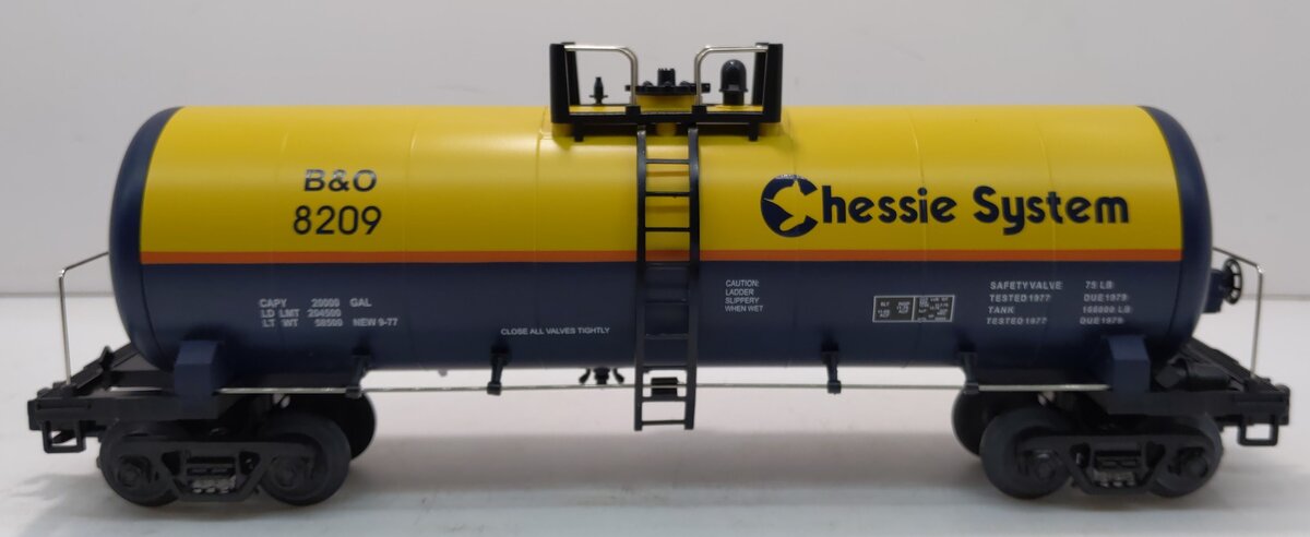 MTH 20-92007 O Gauge Chessie Tank Car #8209 LN/Box