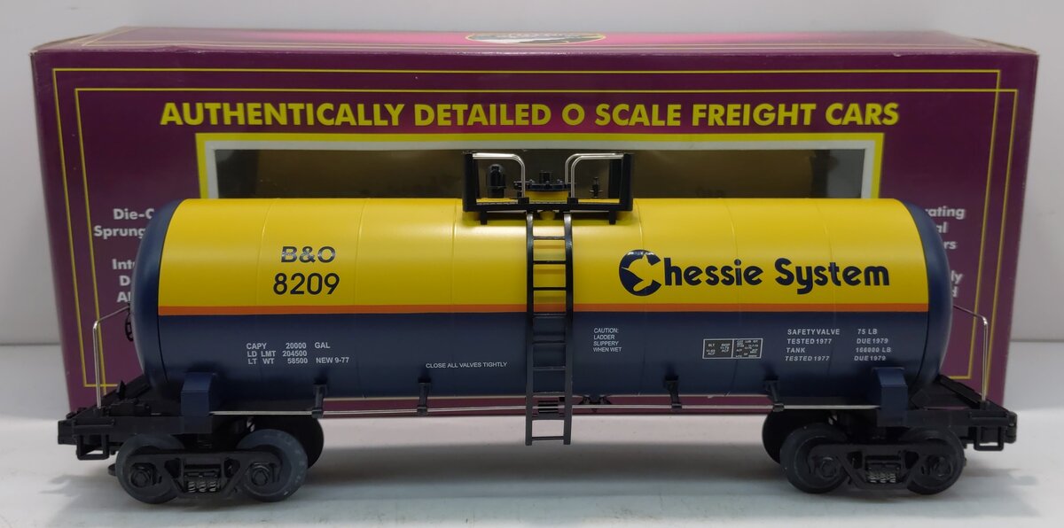 MTH 20-92007 O Gauge Chessie Tank Car #8209 LN/Box