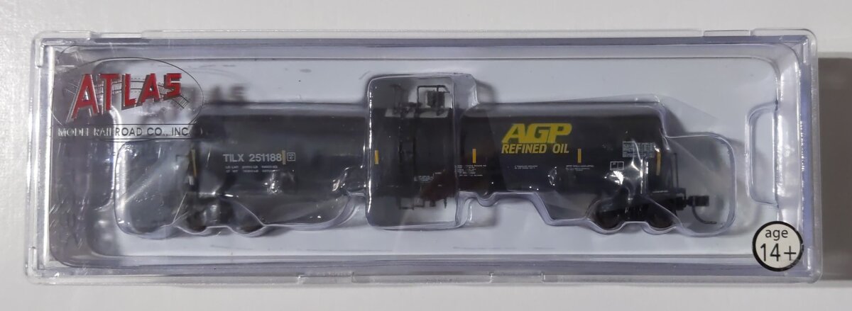 Atlas 50000409 N Scale AGP Refined Oil Trinity 25,500 Gallon Tank Car #251188