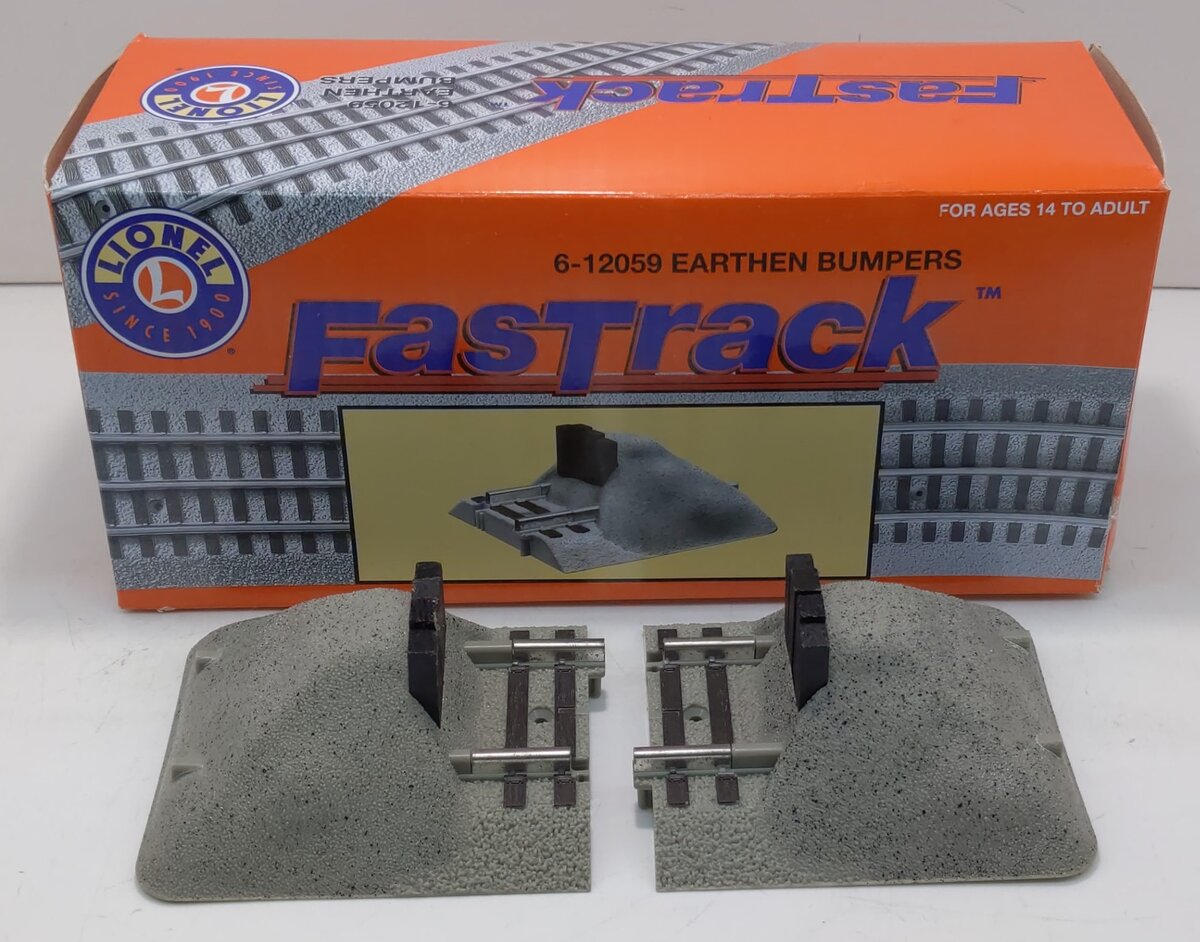 Lionel 6-12059 O Scale Fast Track Earthen Bumpers (Pack of 2) LN/Box