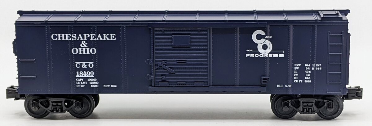 MTH 30-7411 O Gauge Chesapeake & Ohio Boxcar #18499 LN/Box