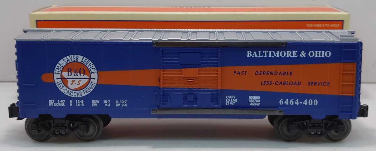 Lionel 6-19294 O Gauge Baltimore & Ohio Timesaver Boxcar # 6464-400 EX/Box