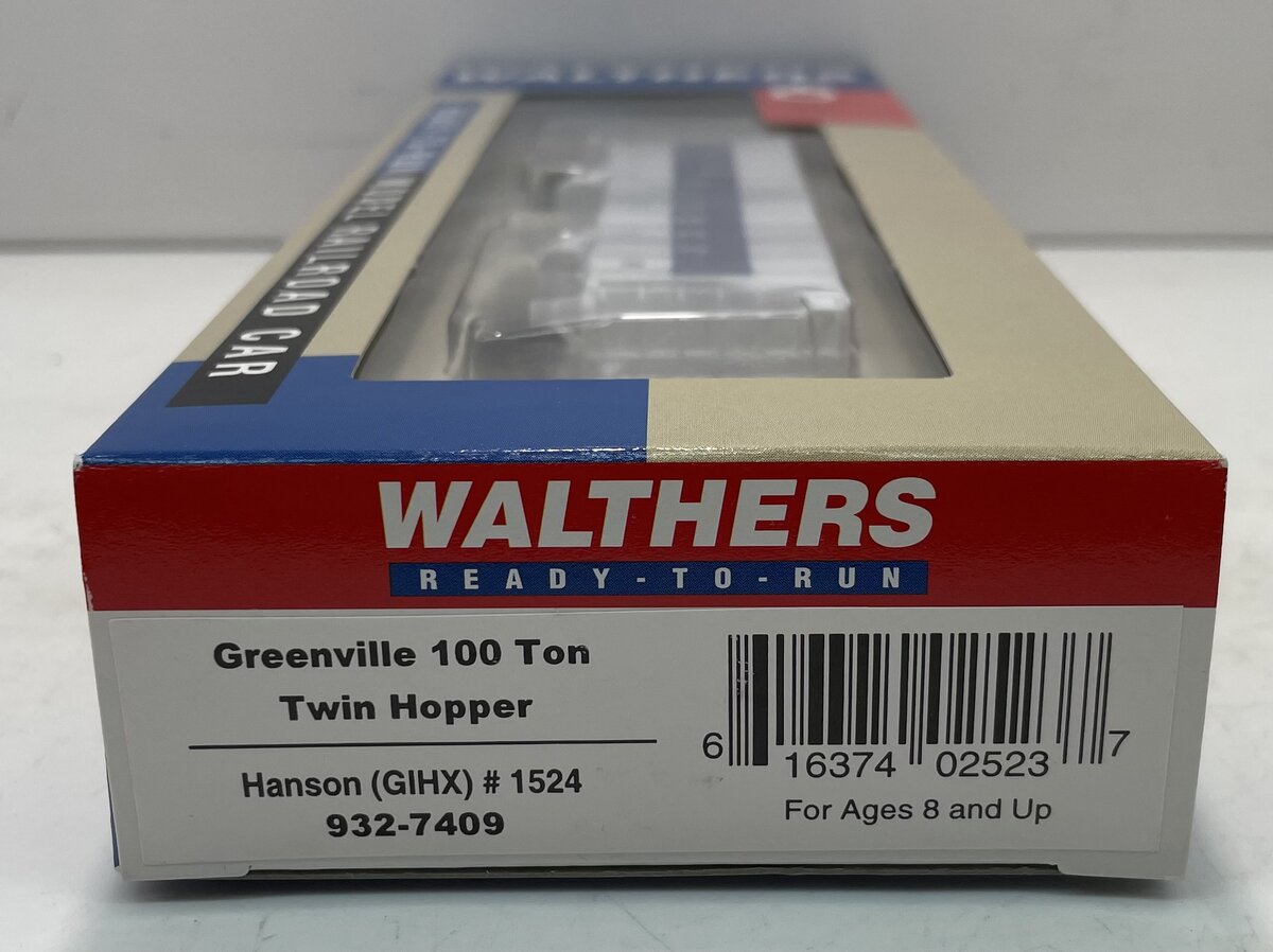 Walthers 932-7409 HO Hanson (GIHX) Greenville 100 Ton Twin Hopper #1524 LN/Box
