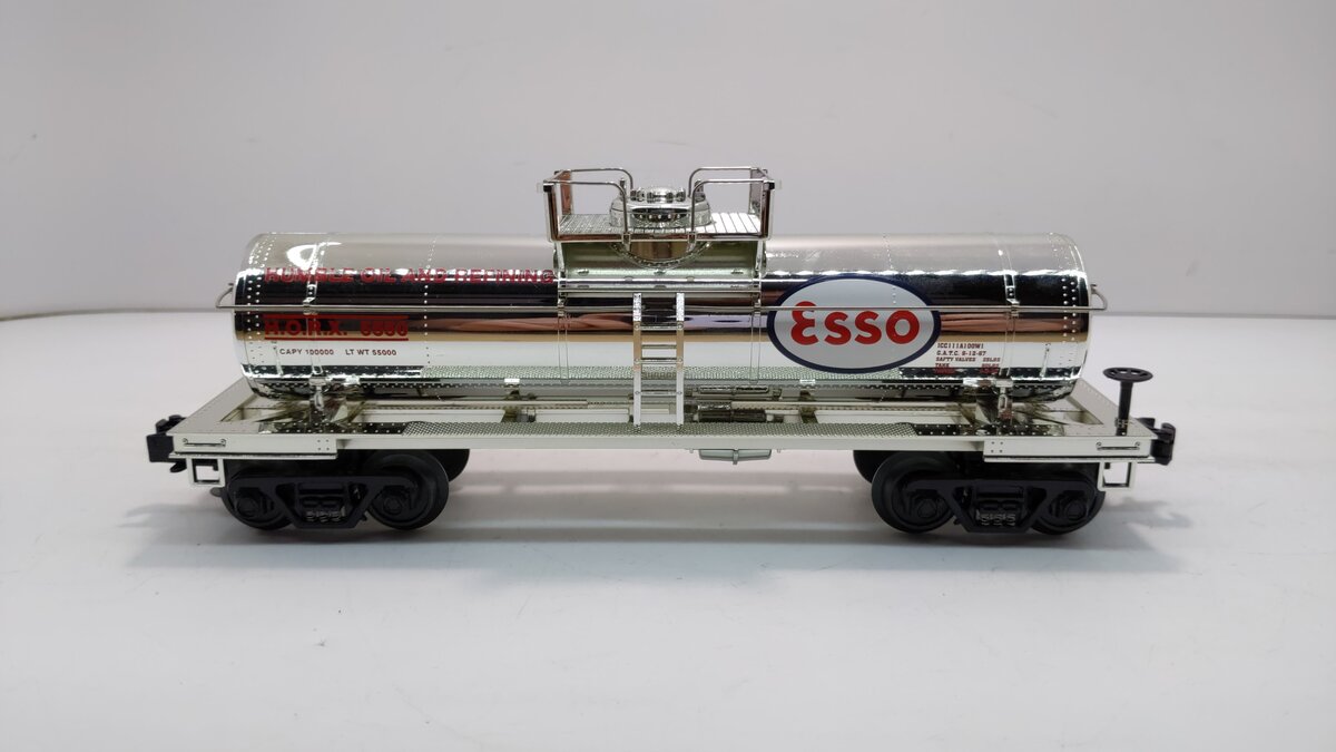 MTH 33-7308 O Gauge Esso Chrome Tank Car #5550 LN/Box