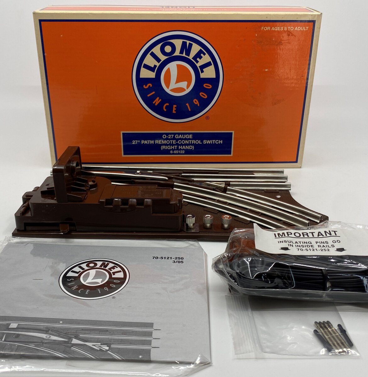 Lionel 6-65122 O 27" Right Hand Remote Control Switch Turnout LN/Box