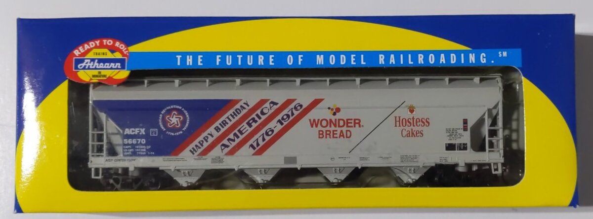 Athearn 7200 HO Scale Wonder Bread ACF Centerflow Hopper #56670 LN/Box