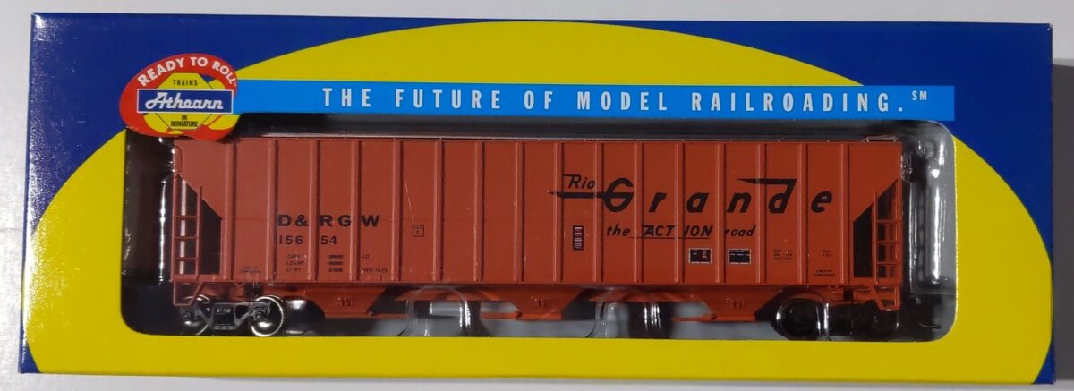 Athearn 92758 HO Scale Rio Grande 54' FMC Covered Hopper #15654 LN/Box