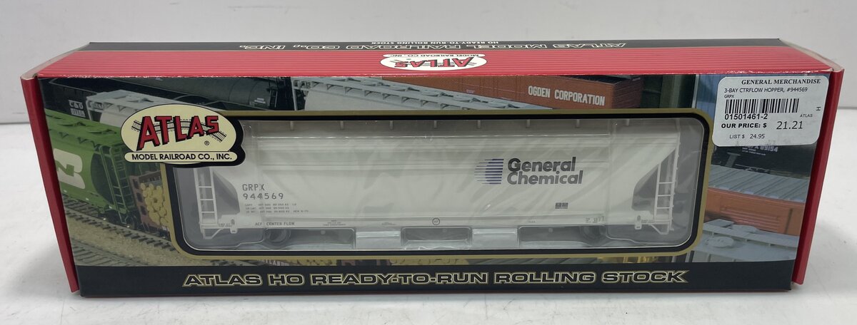 Atlas 1461-2 HO General Chemical ACF 4650 3 Bay Centerflow Hooper Car #944569