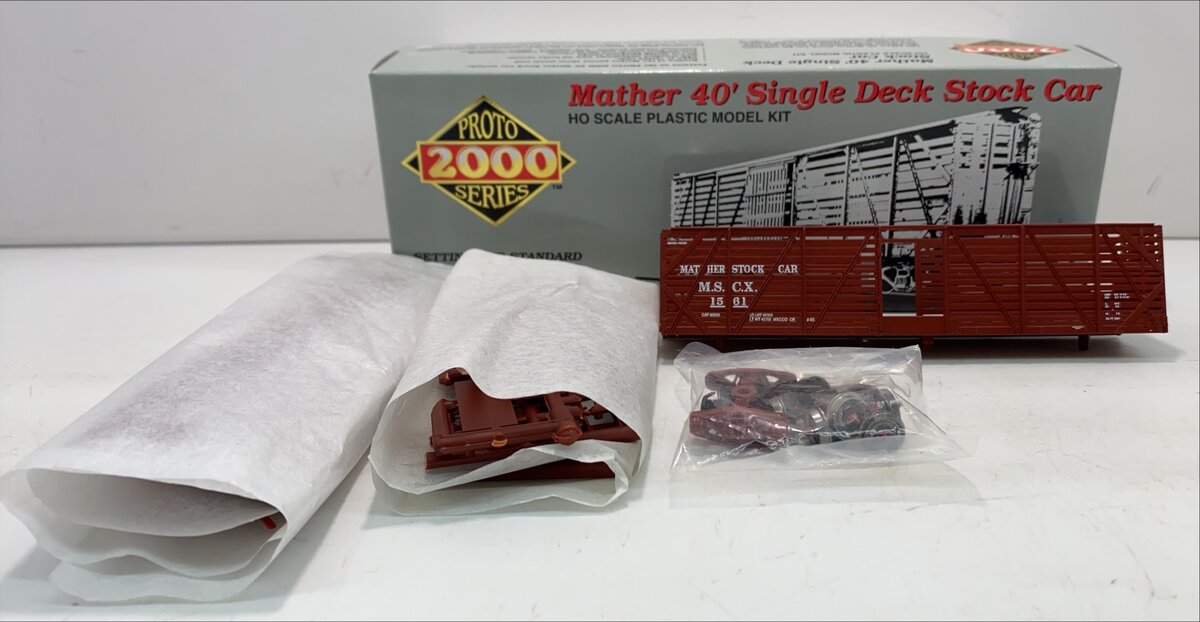 Proto 2000 21212 HO Mather 40' Single Deck Stock Car Kit #1561