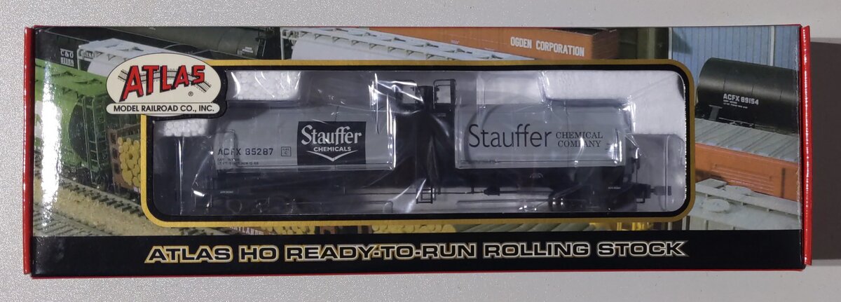 Atlas 1558-2 HO Scale Stauffer Chemical 17,360 Gallon Tank Car #85287 MT/Box