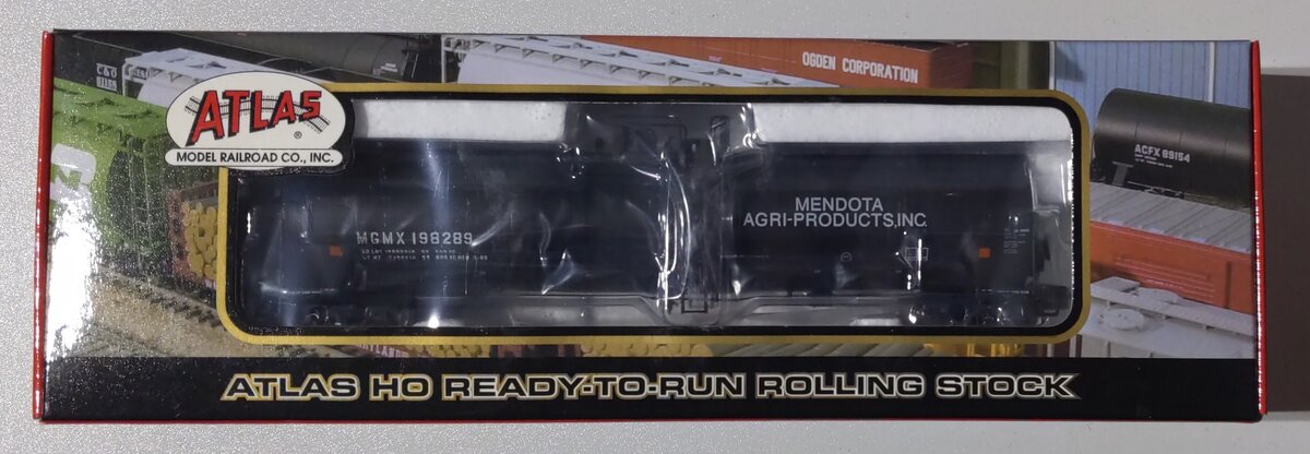 Atlas 1628-1 HO Scale Mendota 23,500 Gallon Tank Car #MGMX 198289 MT/Box