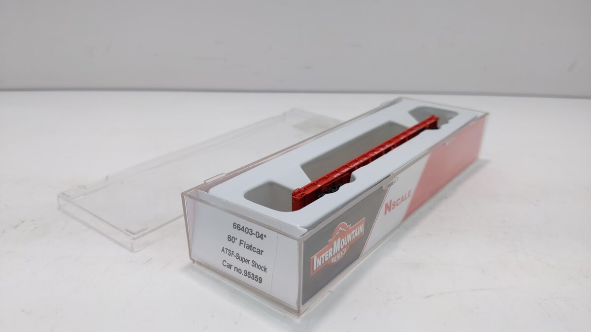 InterMountain 66403-04 N Scale ATSF 60' Flatcar #95359 LN/Box