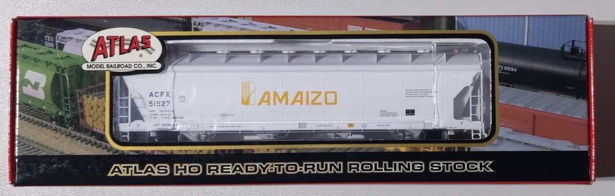 Atlas 1510-1 HO Scale Amaizo ACF PressureAide Centerflow Hopper #51527 LN/Box