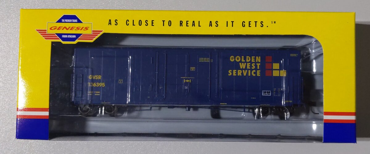 Athearn G4386 HO Scale Golden West Service 50' PC&F 14' Plug Door Boxcar #136395