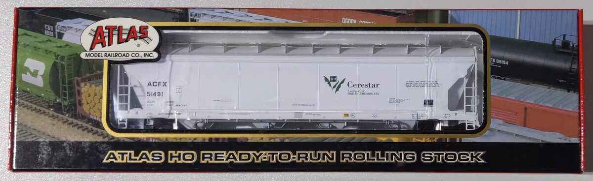 Atlas 1503-2 HO ACFX 'Cerestar' PressureAide 4 Bay Covered Hopper #51491 MT/Box