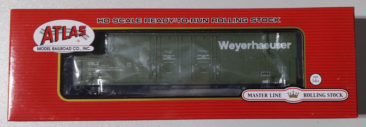 Atlas 20002473 HO Scale Weyerhaeuser Evans 53' Double Plug Door Boxcar #3026