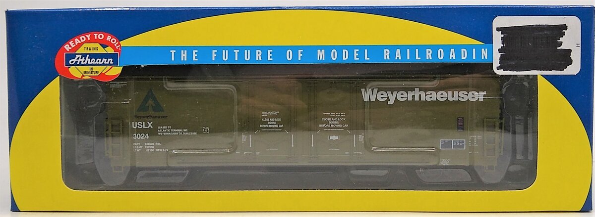 Athearn 91374 HO Scale Weyerhauser 50' Double-Plug Door Boxcar #3024 LN/Box