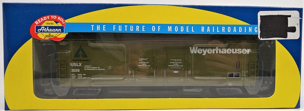 Athearn 91373 HO Scale Weyerhauser 50' Double-Plug Door Box Car #3028 LN/Box