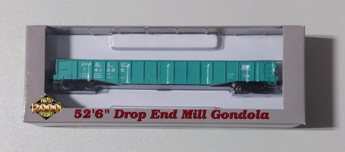 Proto 2000 21470 HO Scale P&LE/PC 52'6" Drop End Mill Gondola #41225 LN/Box