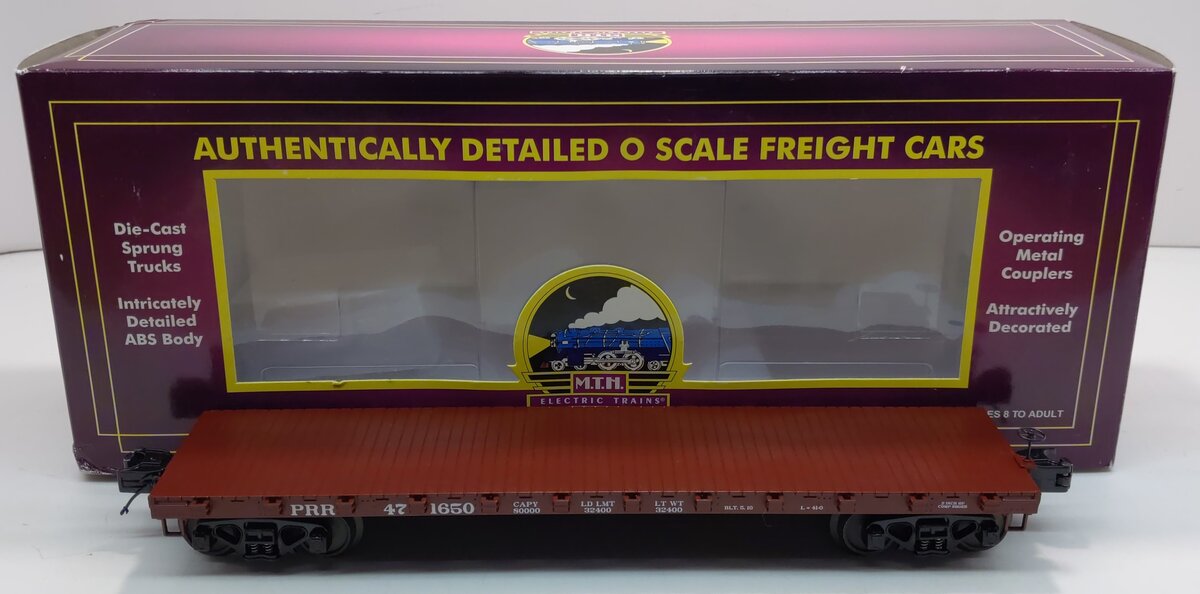 MTH 20-98515 O Pennsylvania 50-Ton 41'' Wood Flat Car #471650