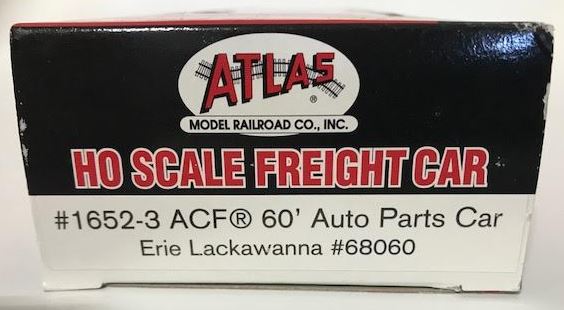 Atlas 1652-3 HO Scale Erie Lackawanna ACF 60' Auto Parts Car #68060 LN/Box