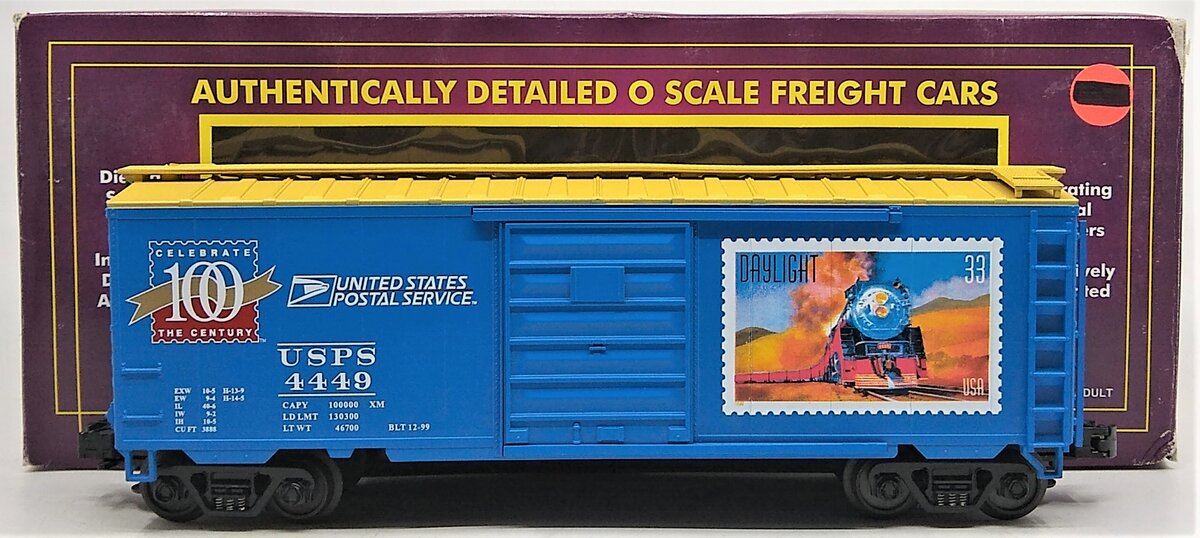 MTH 20-93040 O Gauge USPS Post Office Boxcar #4449 LN/Box