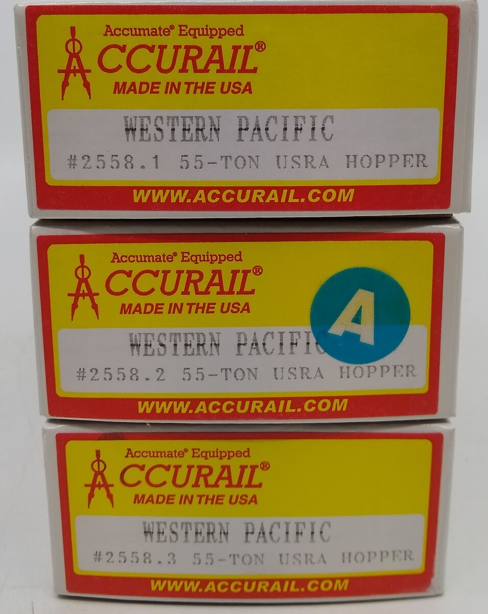 Accurail 25584 HO Scale Western Pacific 55-Ton USRA Hopper Cars (Pack of 3)