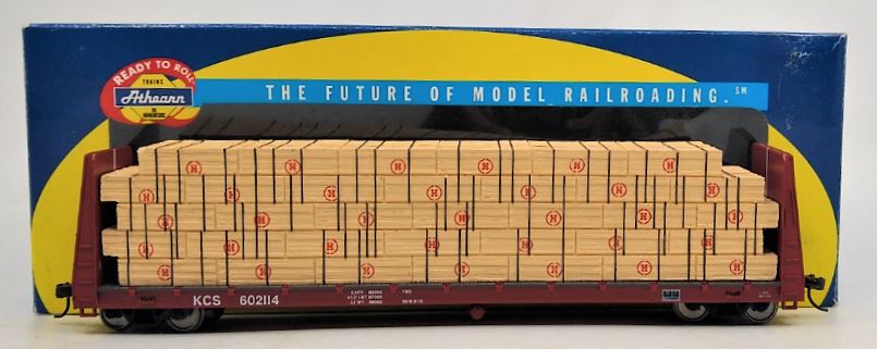 Athearn 92720 HO Kansas City Southern 60' Bulkhead Flatcar w/ Load #602114 LN/Box
