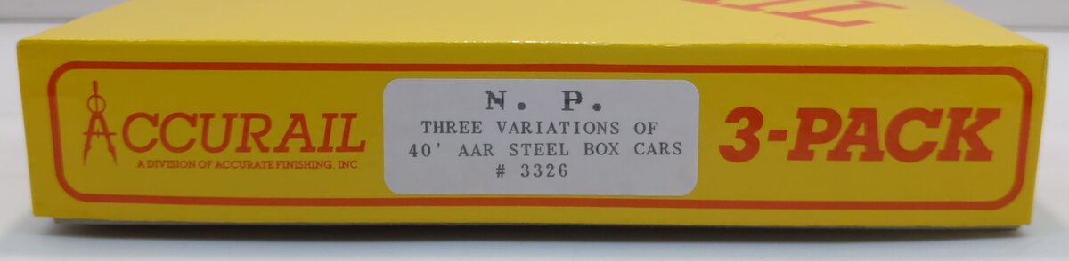 Accurail 3326 HO Scale Northern Pacific 40' AAR Steel Box Car Kit (Set of 3)